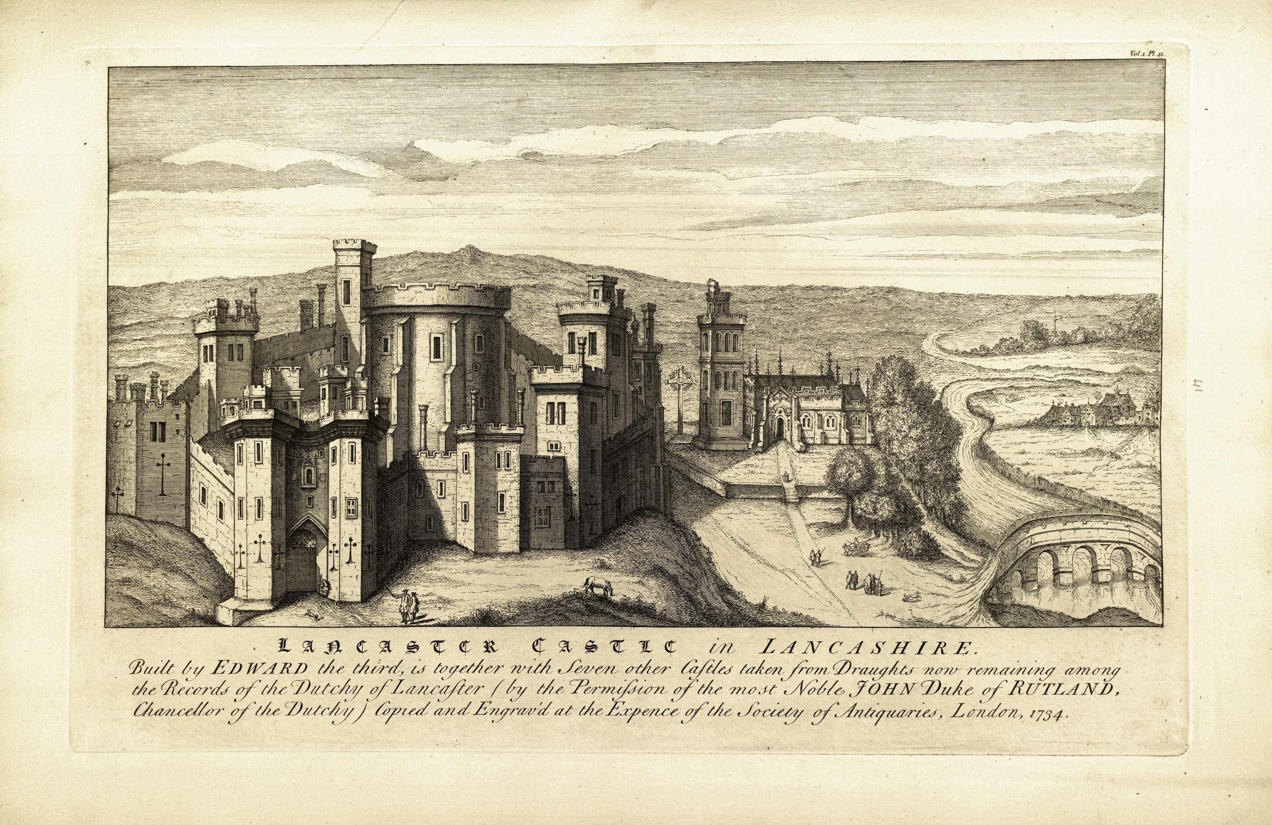 The castle of Tancarville. circa 1840 (Engraving)